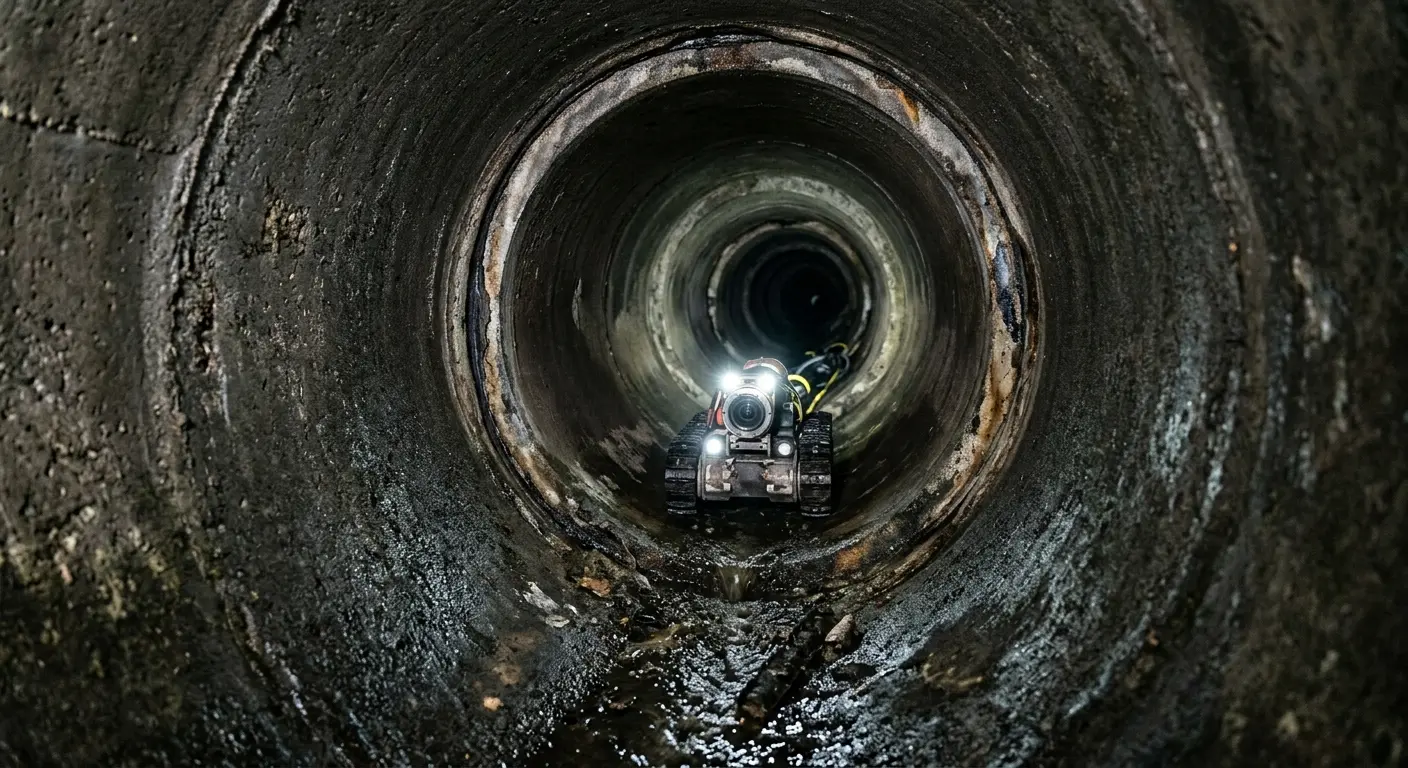 Robotic sewer camera inspecting pipe interior for Sewer Line Repair in Romeoville